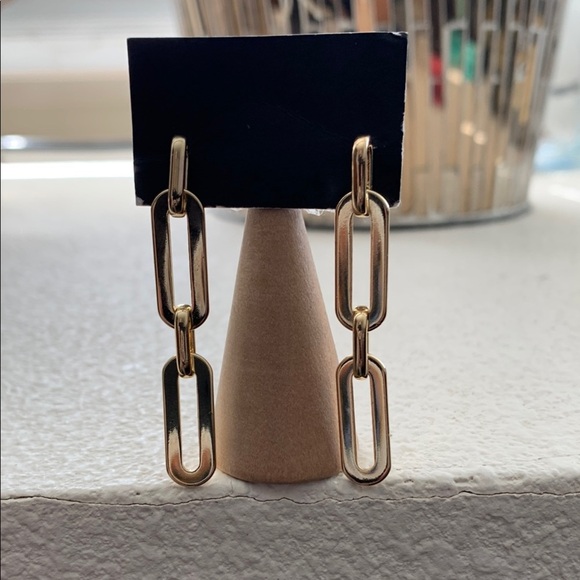 14k Gold Plated Link Earrings - Picture 5 of 5